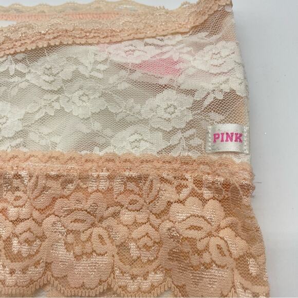 PINK Victoria’s Secret Lace Trim Sequined Bandeau Bra - Picture 5 of 9